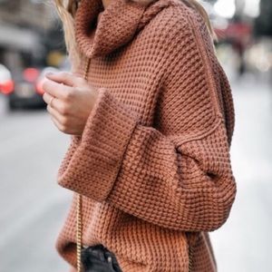 FREE PEOPLE • Park City Terracotta Knit Pullover